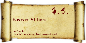 Havran Vilmos névjegykártya