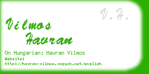 vilmos havran business card